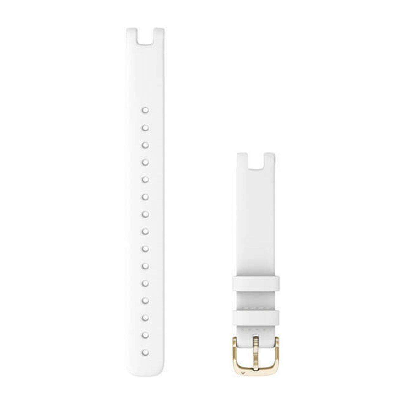 Garmin Skórzany pasek Lily (14mm) - biała włoska skóra z kremowo-złotym zapięciem (duże) 010-13068-A6