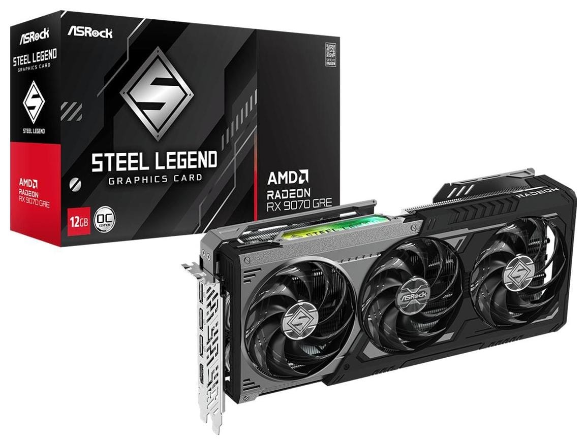 ASRock Radeon RX 9070 GRE Steel Legend Dark 12GB OC (RX9070GRE SLD 12GO)