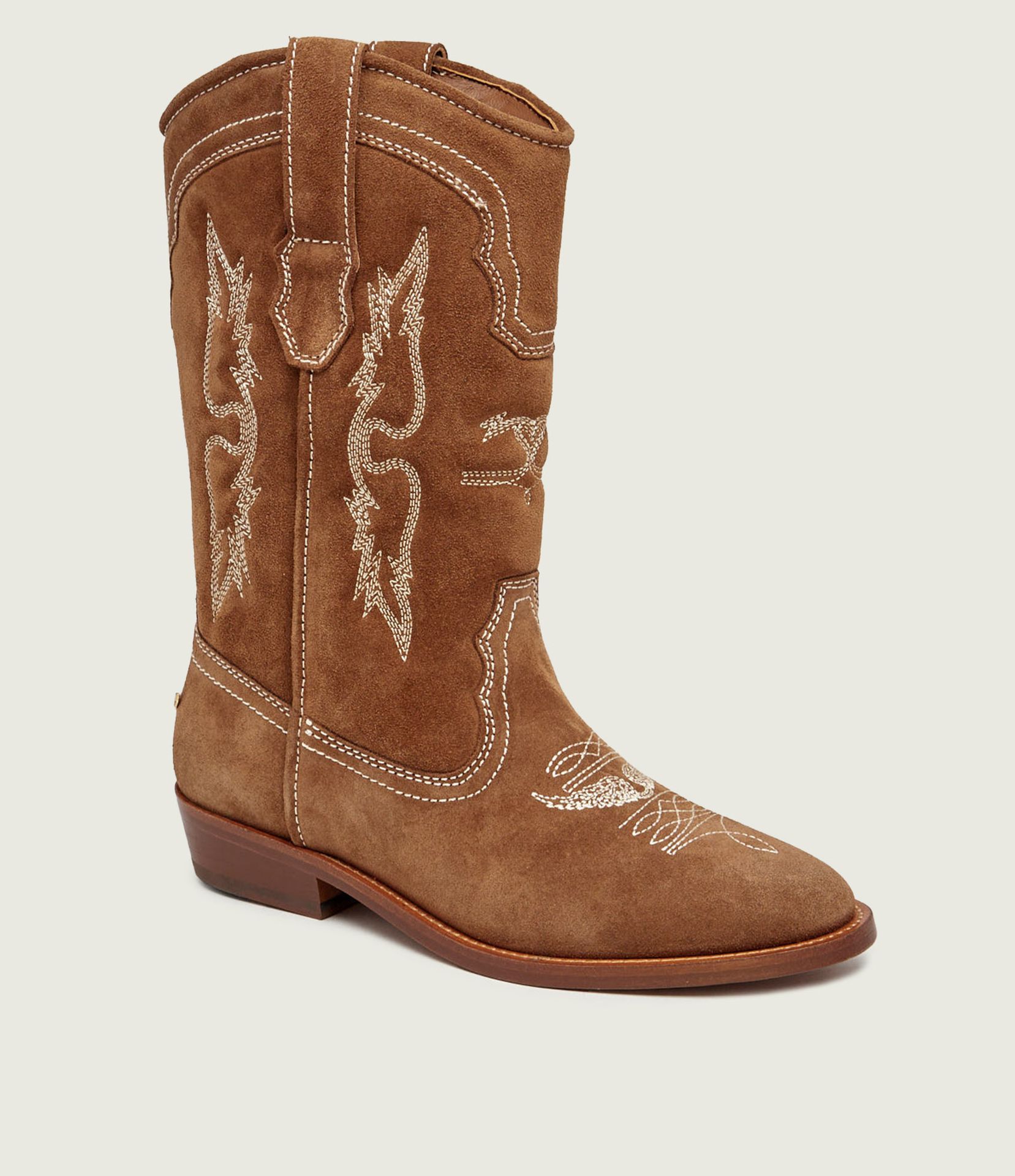 Zadig&Voltaire Kowbojki Western Tex zamsz