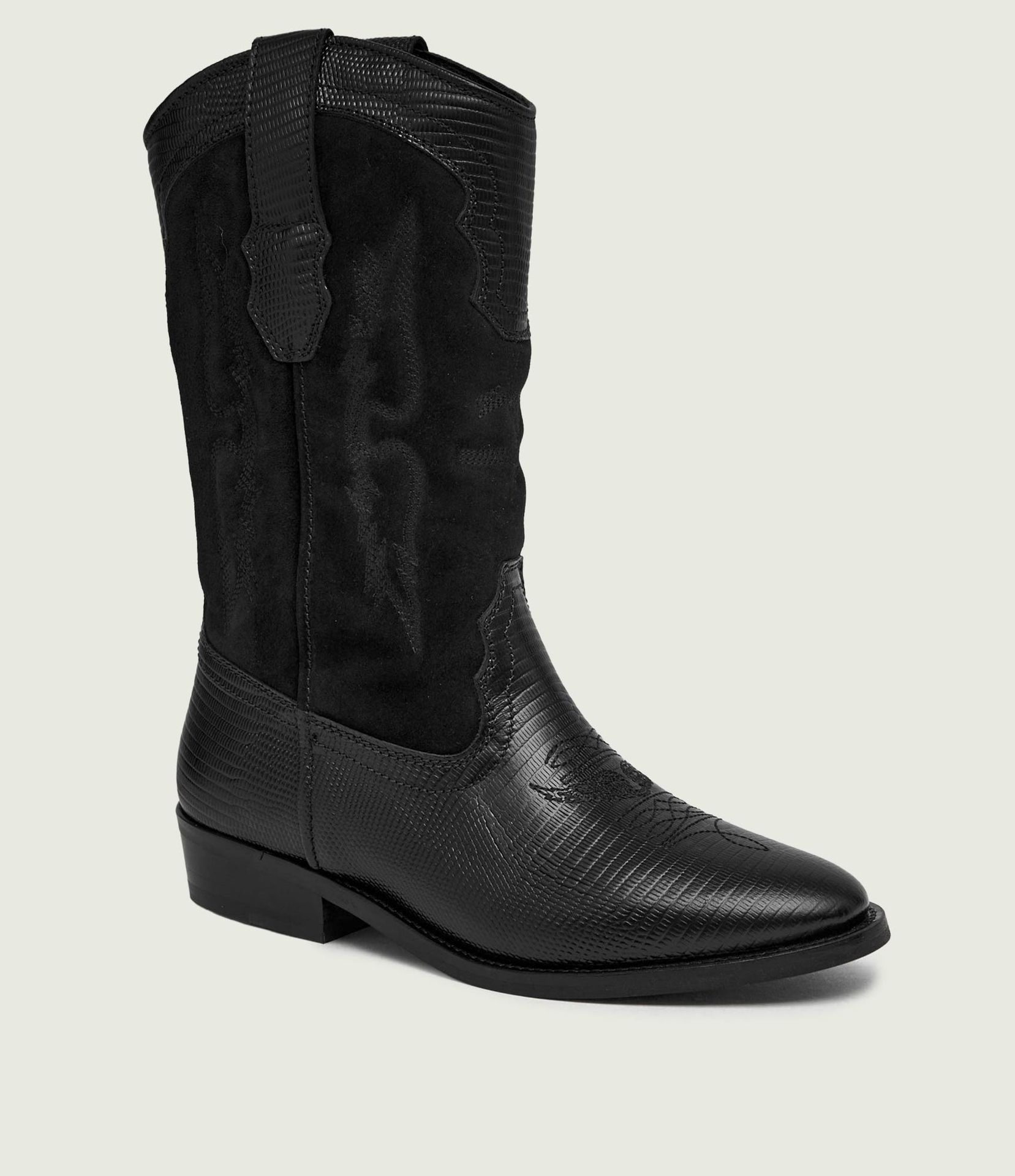 Zadig&Voltaire Skórzane kowbojki Western Wild zamsz