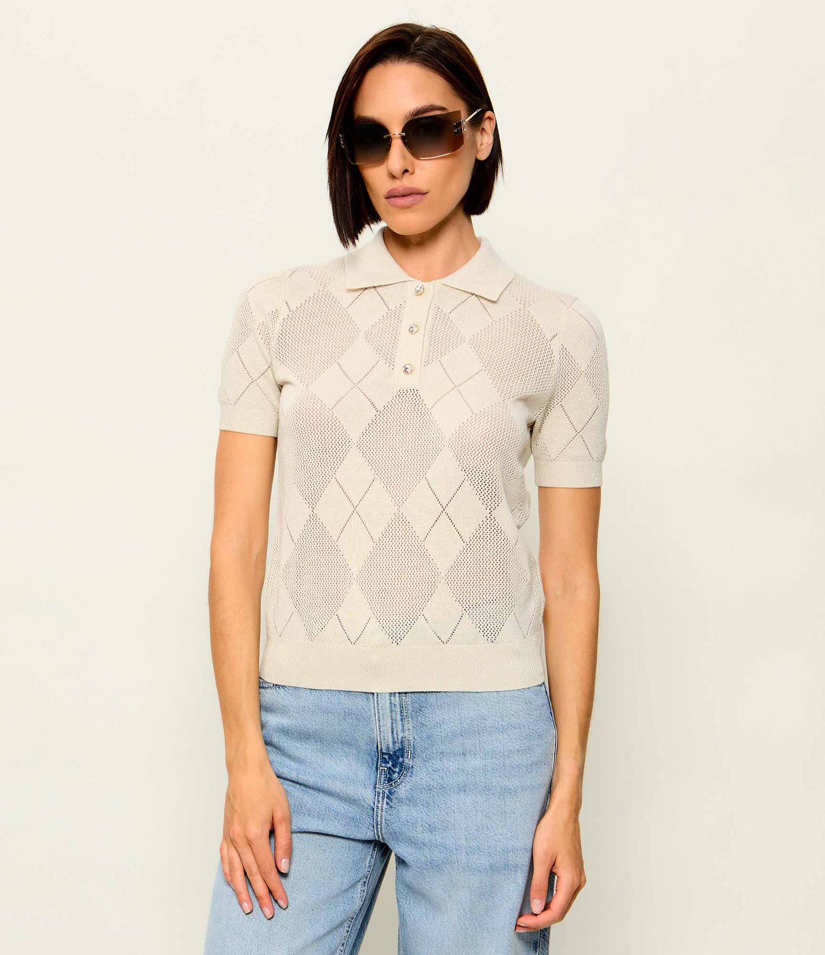 GUESS Polo Melody Regular Fit z dodatkiem wełny