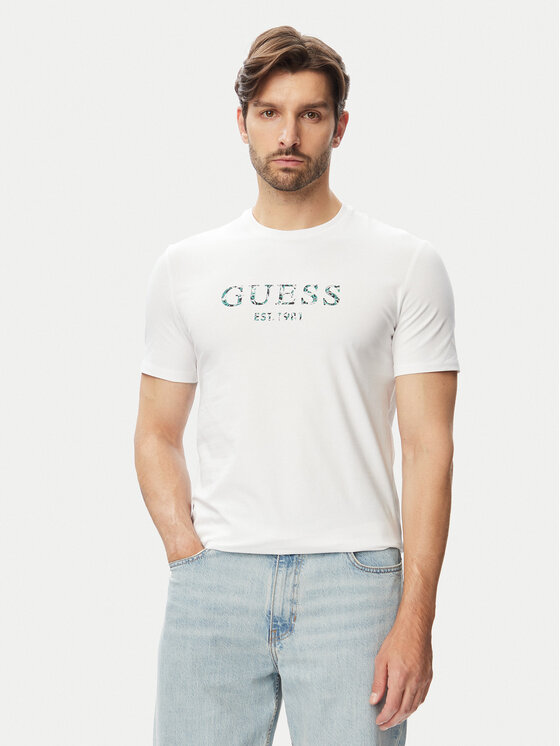 Guess T-Shirt M4YI38 J1314 Biały Regular Fit