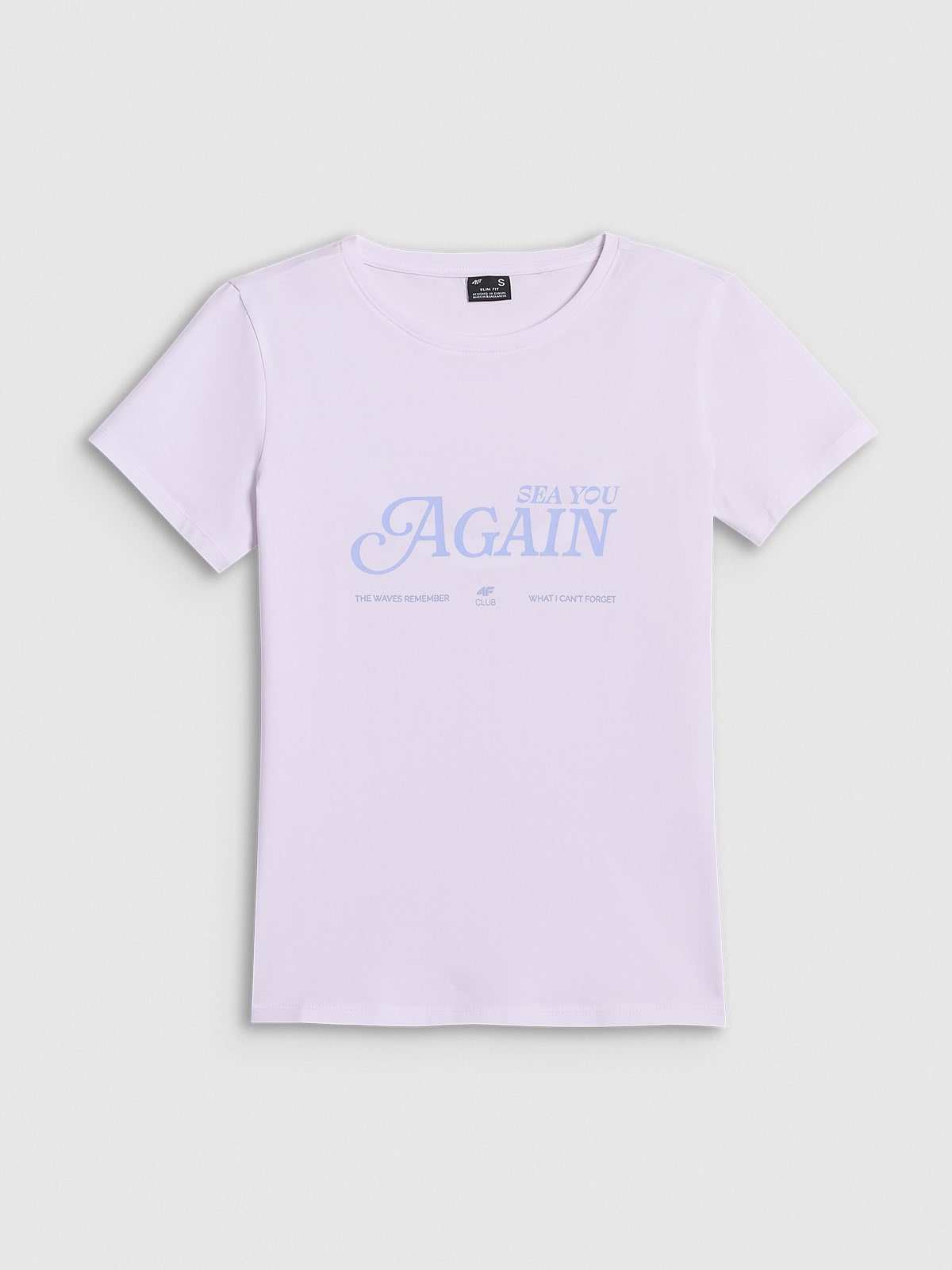 4F T-shirt slim z nadrukiem damski - biały XXL