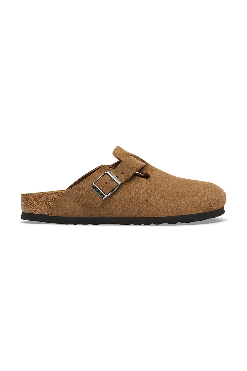 Birkenstock Boston Suede Leather klapki mules damskie zamszowe