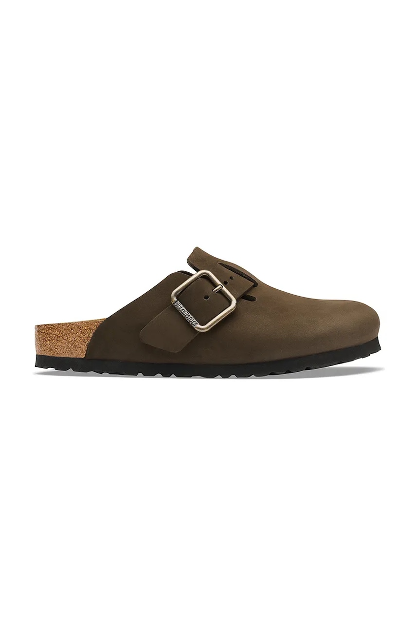 Damskie Birkenstock Boston Wire Buckle Nubuck Leather klapki mules nubukowe