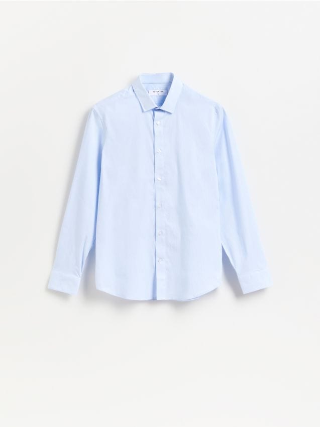 Reserved - Gładka koszula slim fit - jasnoniebieski