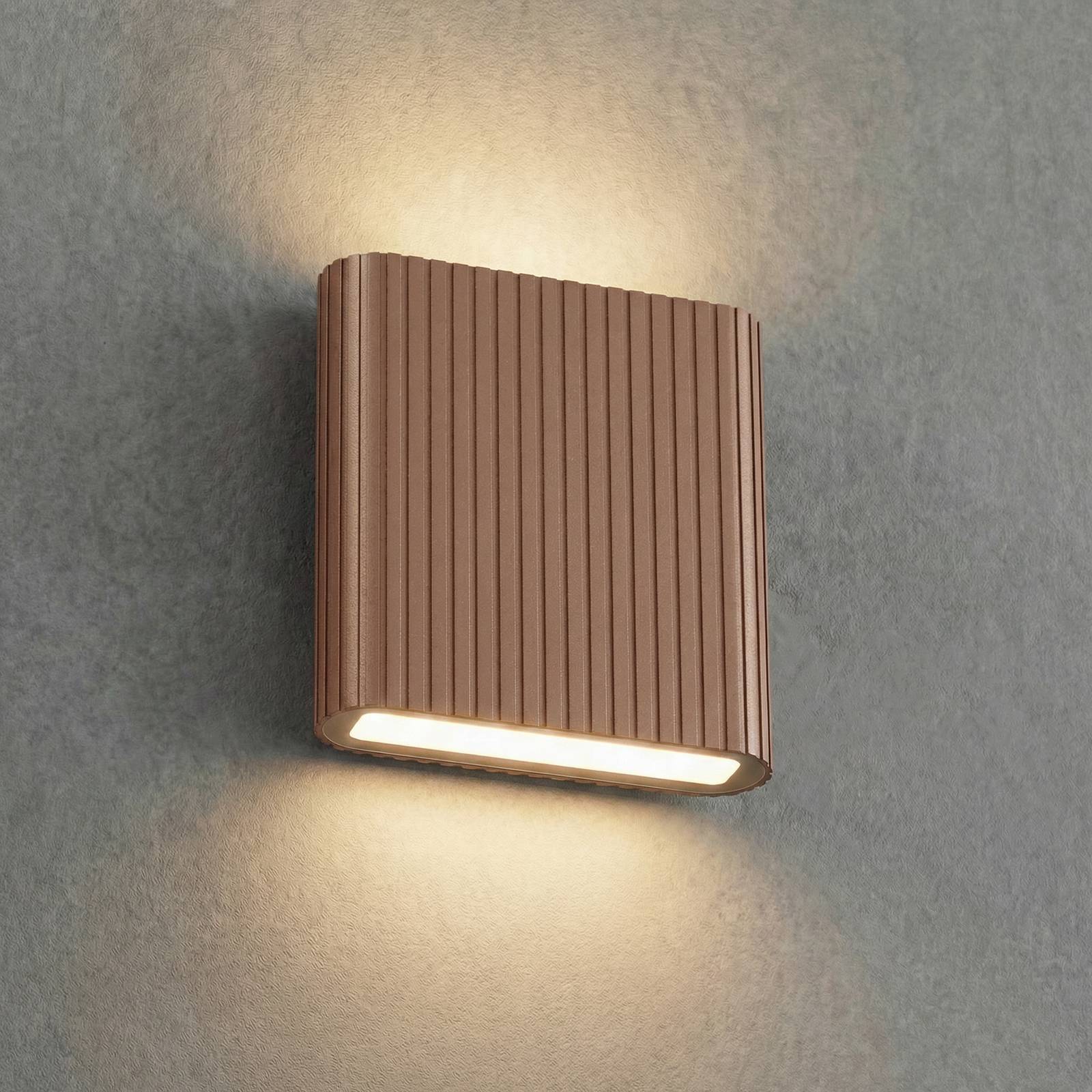 Kinkiet zewnętrzny Raija Lucande, brązowy / rdzawy, aluminium, nowoczesny