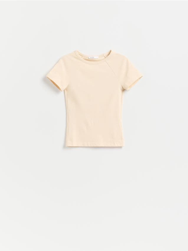Reserved - T-shirt z wiskozą - jasnożółty