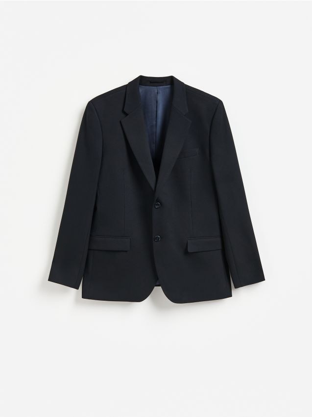 Reserved - Marynarka slim fit z wiskozą - granatowy