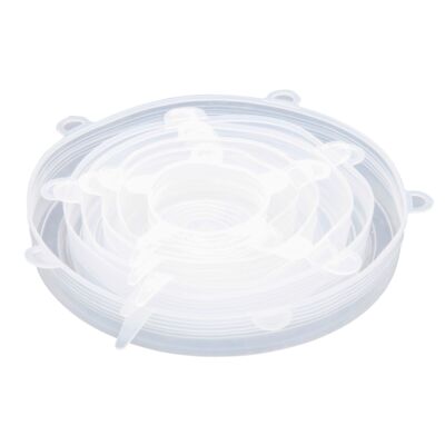 Pokrywki silikonowe 6 szt. 6,5/9,5/11,5/16/20cm transparentny