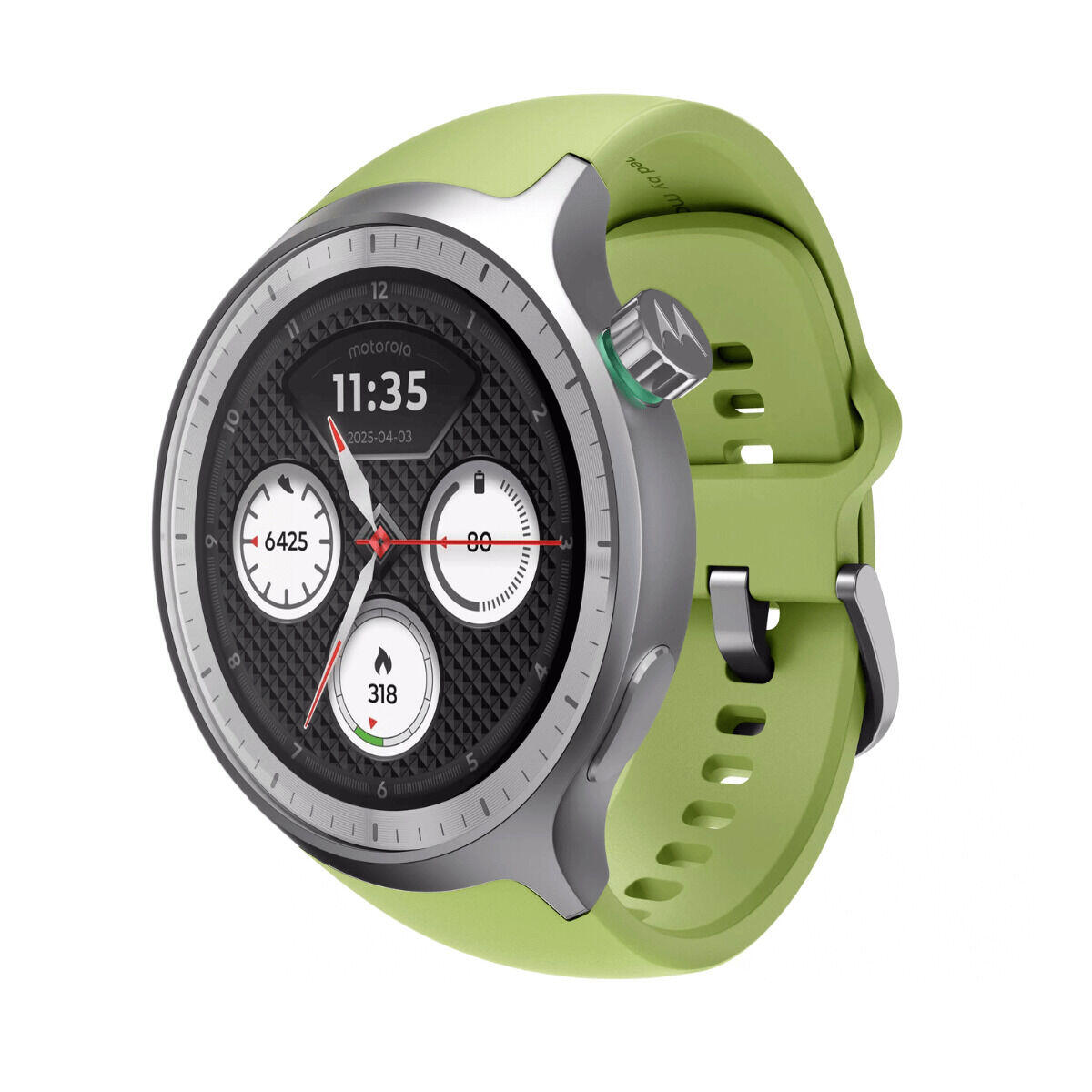 Motorola Moto watch Matte Silver + PANTONE Herbal Garden band