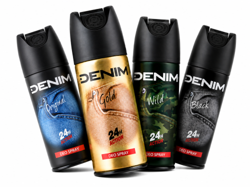 Denim dezodorant spray męski zestaw 4 sztuki Original Gold Wild Black 24H Action