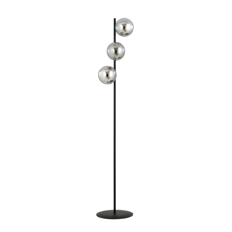 Lampa podłogowa stojąca Rossi czarno-grafitowa 3xE14x10W wym: 150 x 33 cm szkło Emibig