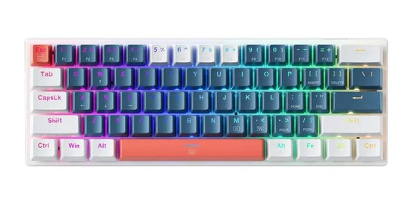 Machenike K500-B61 QWERTY Niebieski, Biały, Czerwony K500-B61 WIRED RGB BROWN SWITCH BLUE