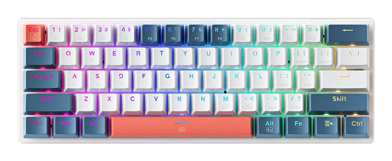Machenike K500-B61 QWERTY Niebieski, Biały, Czerwony K500-B61 WIRED RGB RED SWITCH WHITE