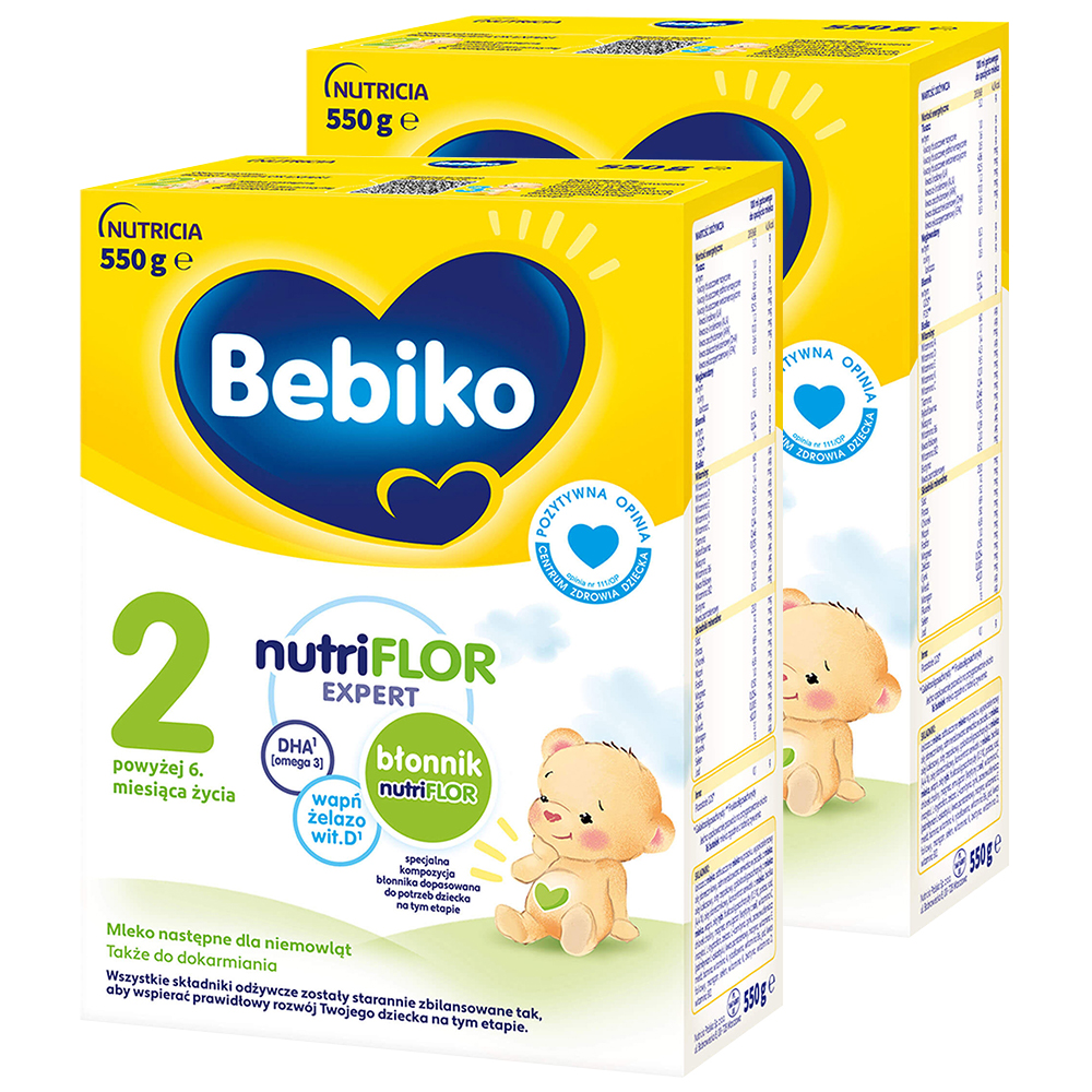 Zestaw Bebiko 2 Nutriflor Expert, mleko następne, powyżej 6 miesiąca, 2 x 550 g