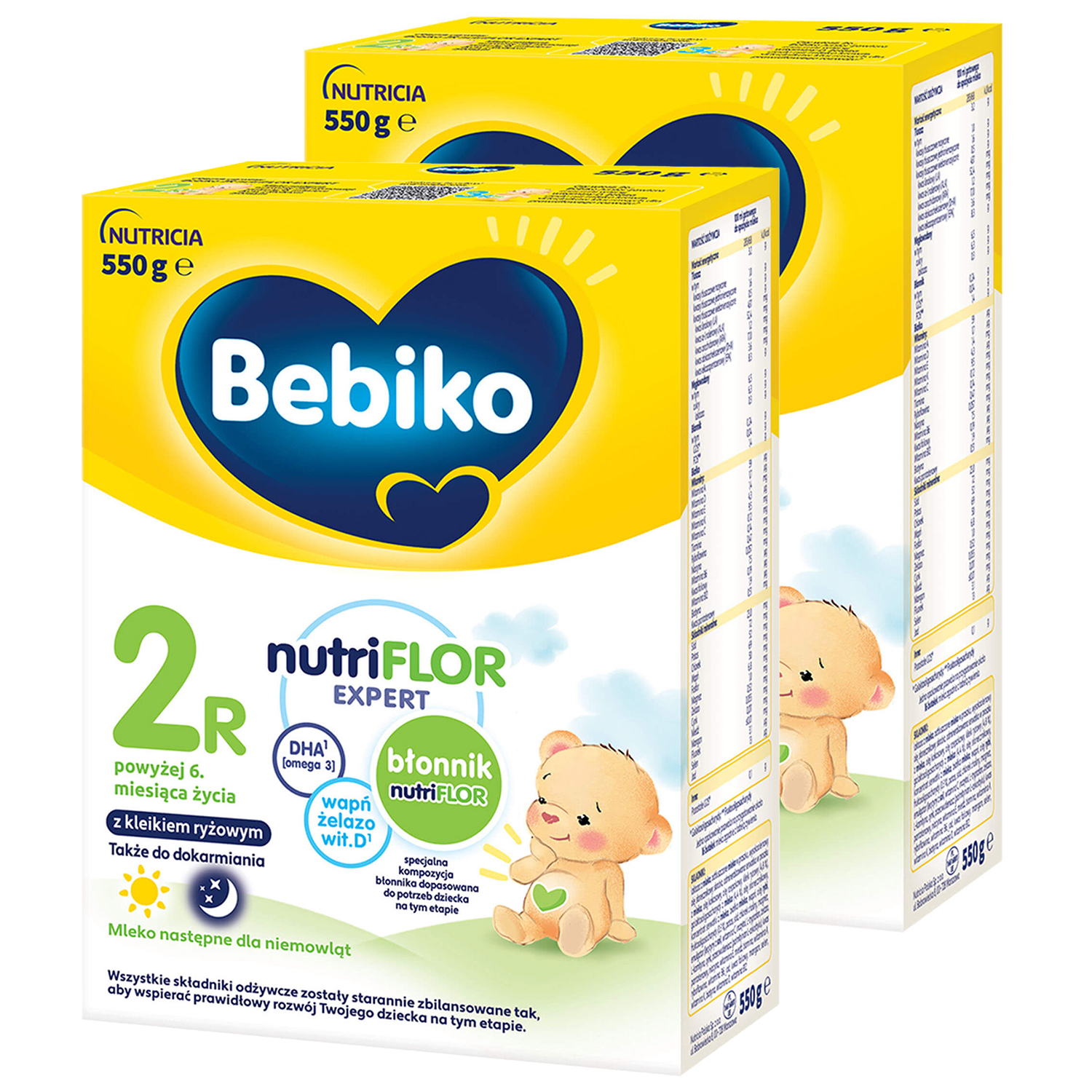Zestaw Bebiko 2R Nutriflor Expert, mleko następne z kleikiem ryżowym, powyżej 6 miesiąca, 2 x 550 g