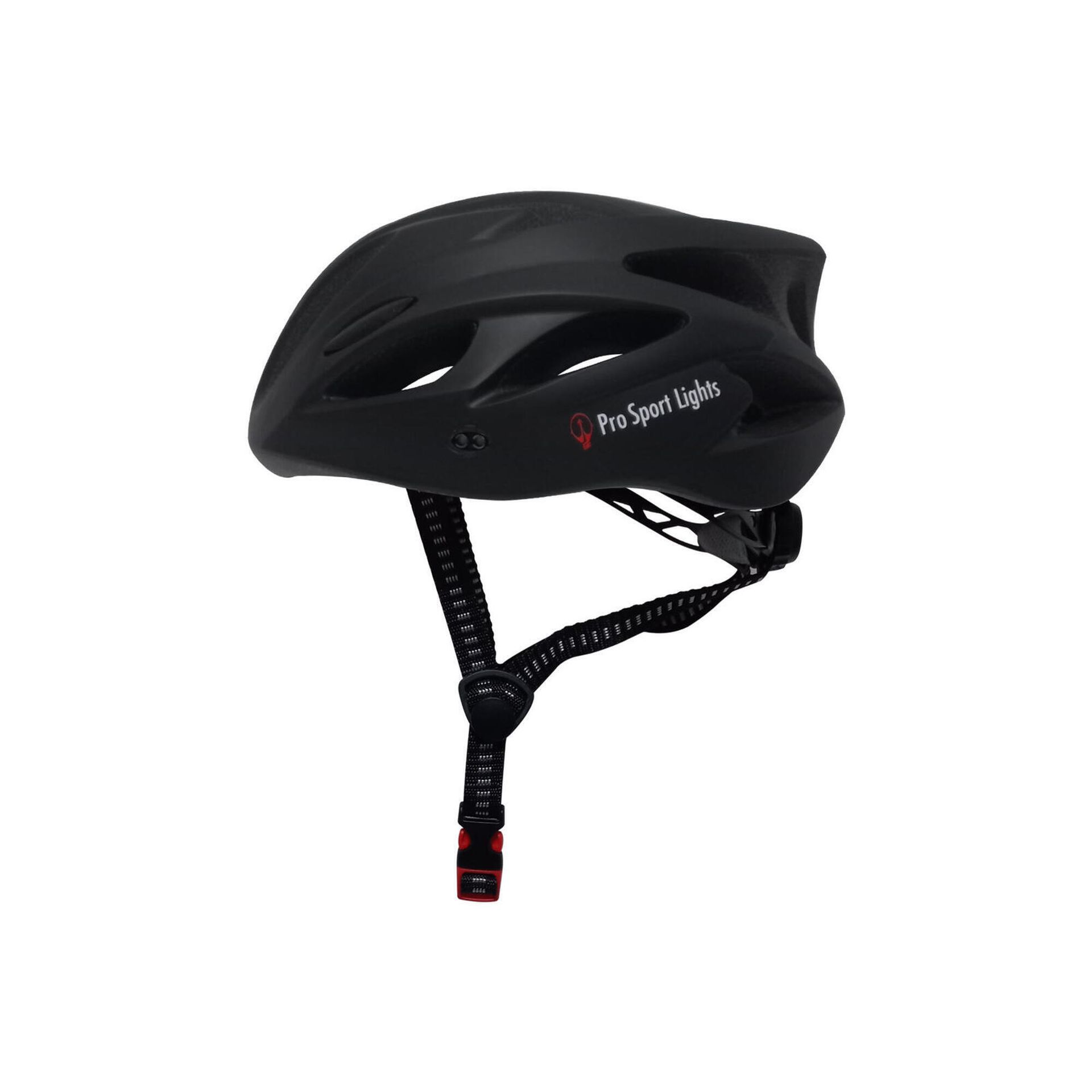Kask rowerowy Pro Sport Lights - matowy czarny - męski/damski
