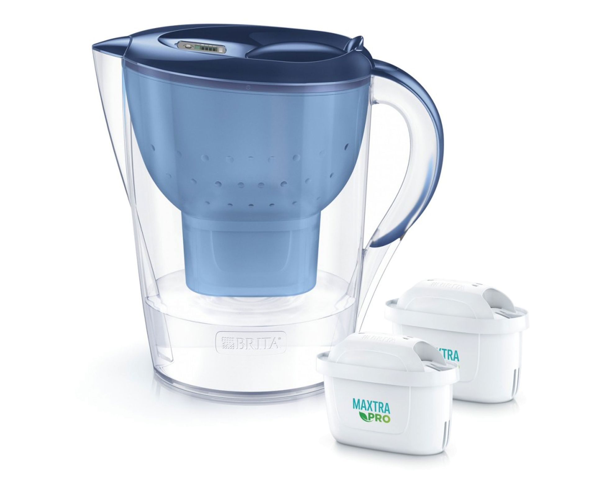 Brita Dzbanek Marella XL niebieska + 2 wkłady filtrujące MAXTRAPRO