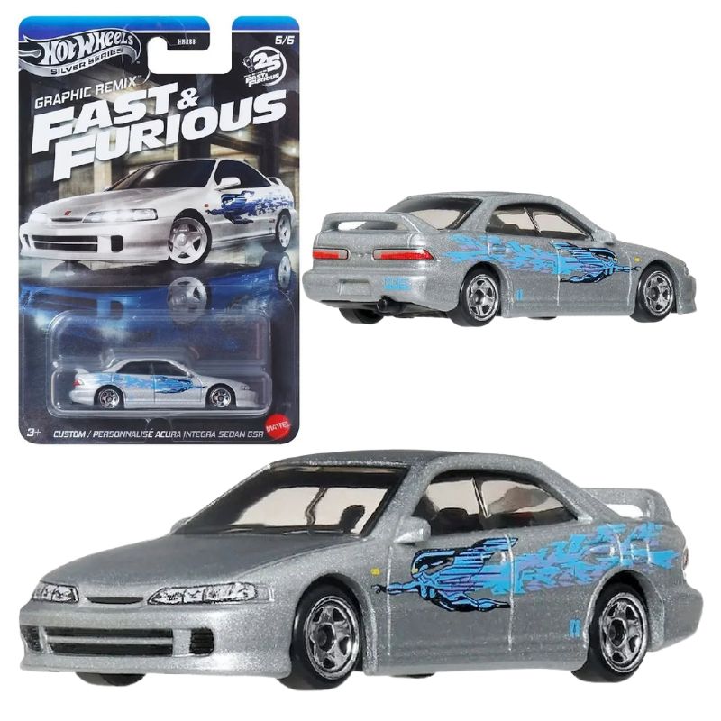Hot Wheels Szybcy I Wściekli Fast & Furious Graphic Remix Autko Samochodzik Resorak Model Custom Acura Integra Sedan GSR 5/5 JBY45