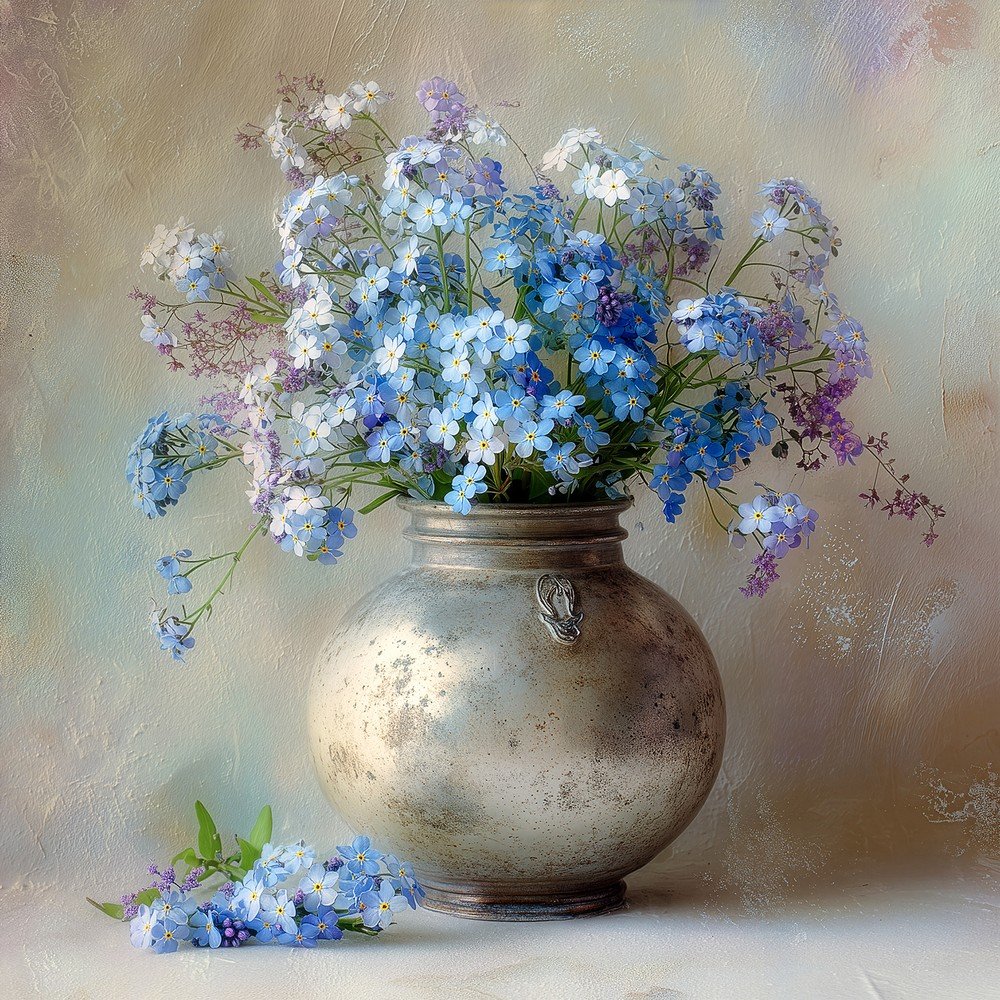 Obraz drukowany na płótnie 32x32 cm Forget-me-not – Styler