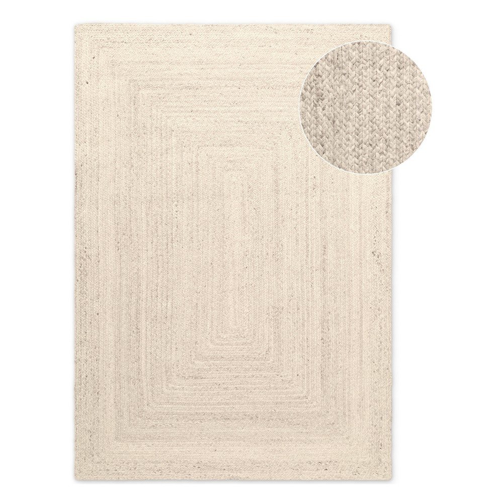 Kremowy dywan z juty dwustronny/tkany ręcznie 80x150 cm Juno – Hanse Home