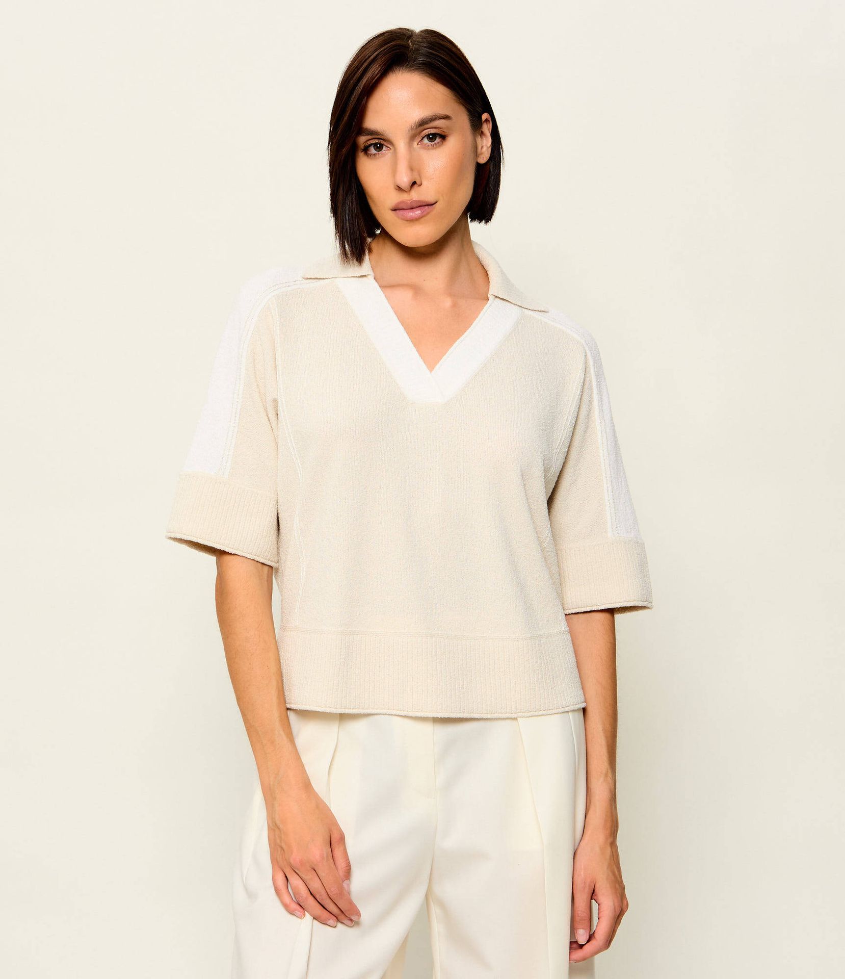 Marc Cain Sweter Loose fit frotté