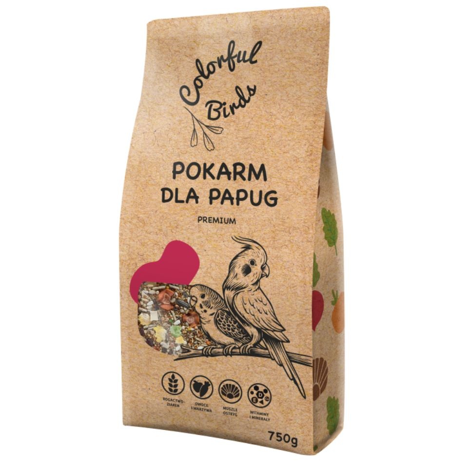 KUCHNIA SZEFA Colorful Birds Pokarm dla papug 750g