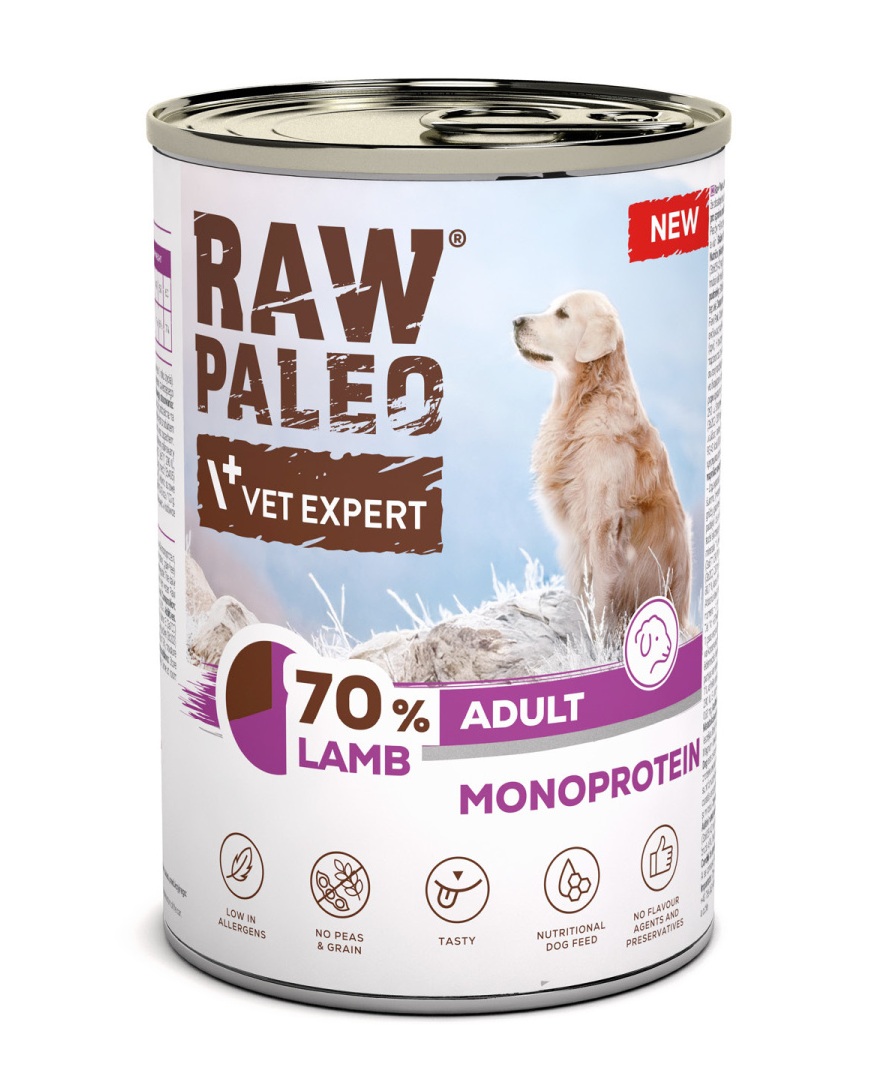 RAW PALEO Monoprotein Lamb Adult 400g jagnięcina, mokra karma dla psów