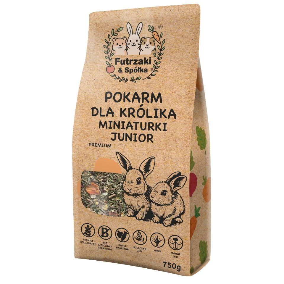 KUCHNIA SZEFA Futrzaki i Spółka Bezzbożowy pokarm dla Królika miniaturki Junior 750g