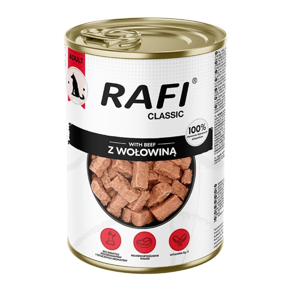 RAFI Classic Wołowina w sosie 1240 g mokra karma dla psów wszystkich ras