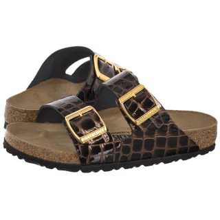 Klapki Arizona Emboss Leather Black 1032836 (BK395-a) Birkenstock