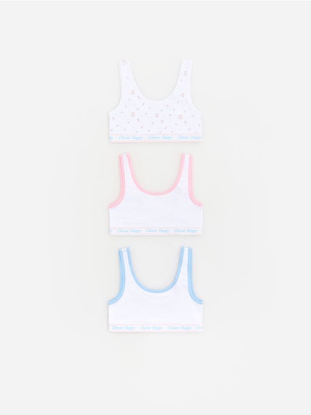 Reserved - Bieliźniany top na ramiączkach 3 pack - biały