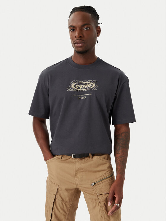 G-Star Raw T-Shirt Hyper D29377-E385 Szary ciemny Relaxed Fit