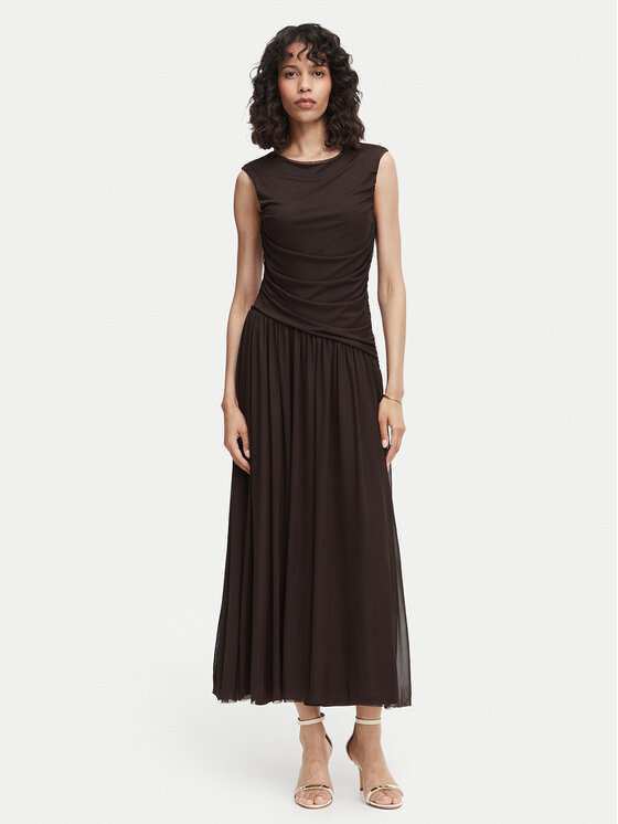 Vero Moda Sukienka wieczorowa Penelope 10351455 Brązowy ciemny Regular Fit