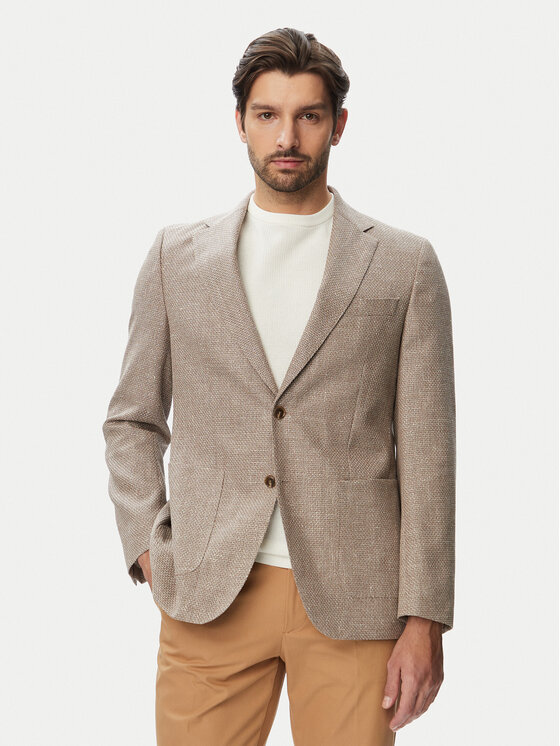 BOSS Marynarka H-Huston 50567488 Beżowy Slim Fit