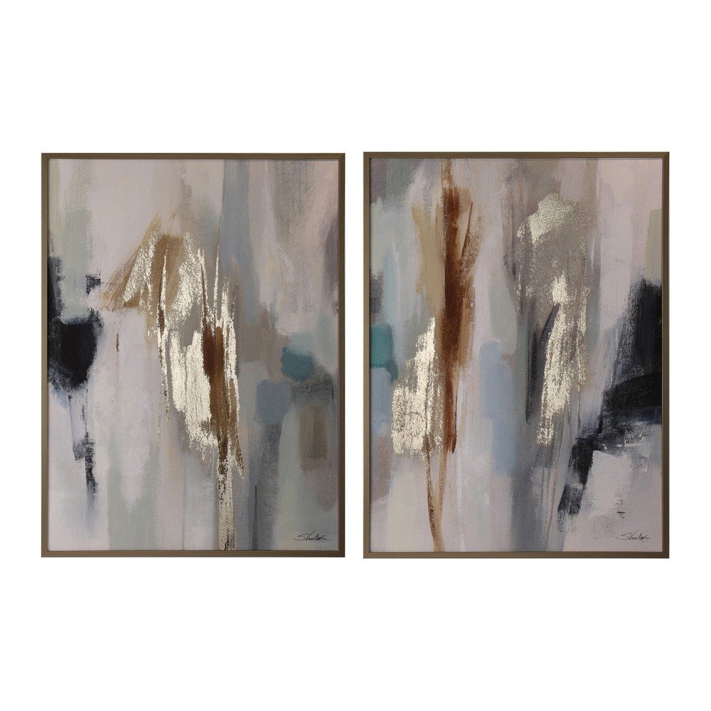 Obrazy drukowane z z ręcznie malowanymi elementami na płótnie z ramą w zestawie zestaw 2 szt. 60x80 cm Gallery – Bizzotto