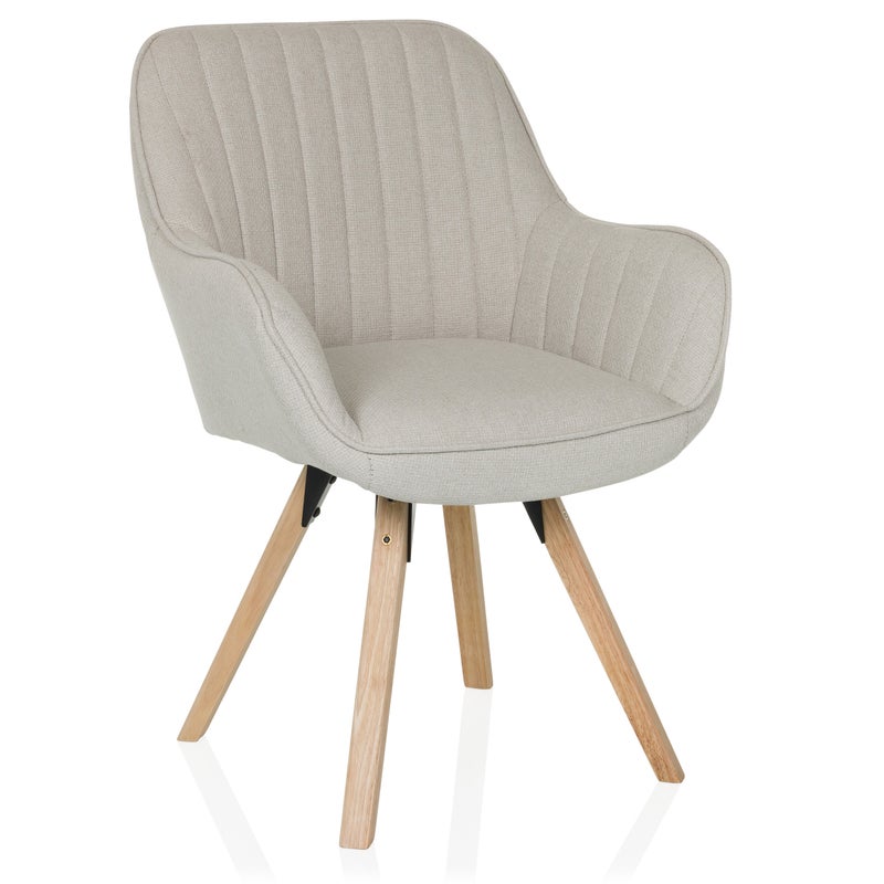 Krzesło tapicerowane SCANDI SOFT Kremowy hjh LIVING