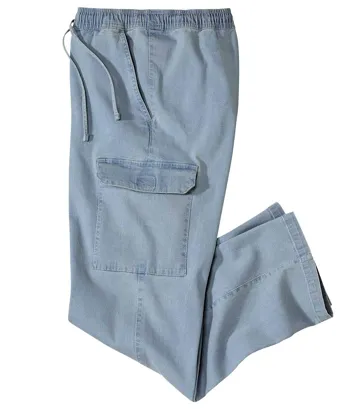 Wygodne jeansy cargo Mężczyzna Atlas For Men - Kolor : Niebieski - Rozmiar : 4XL