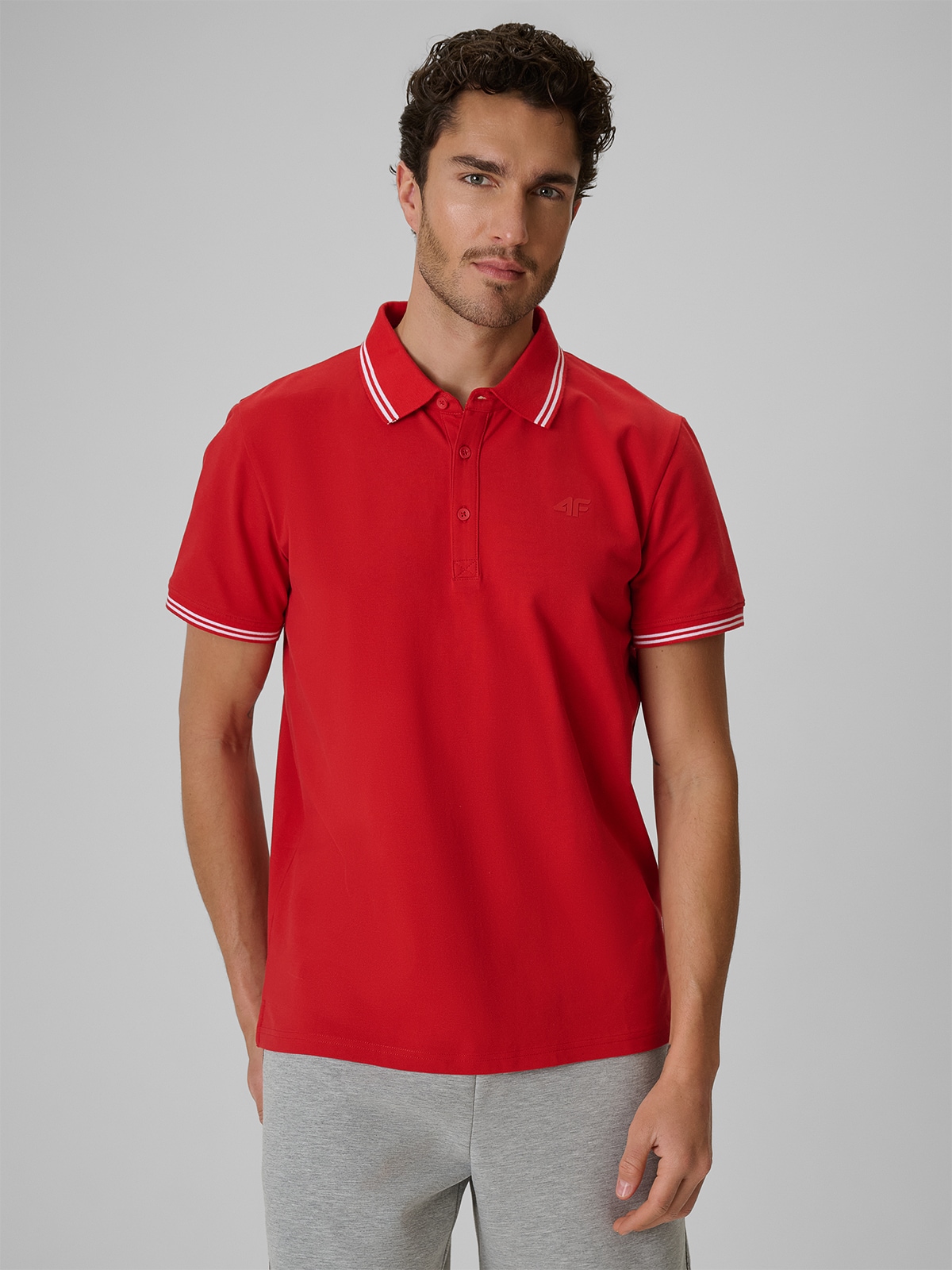 4F Koszulka kibica polo męska - czerwona XL
