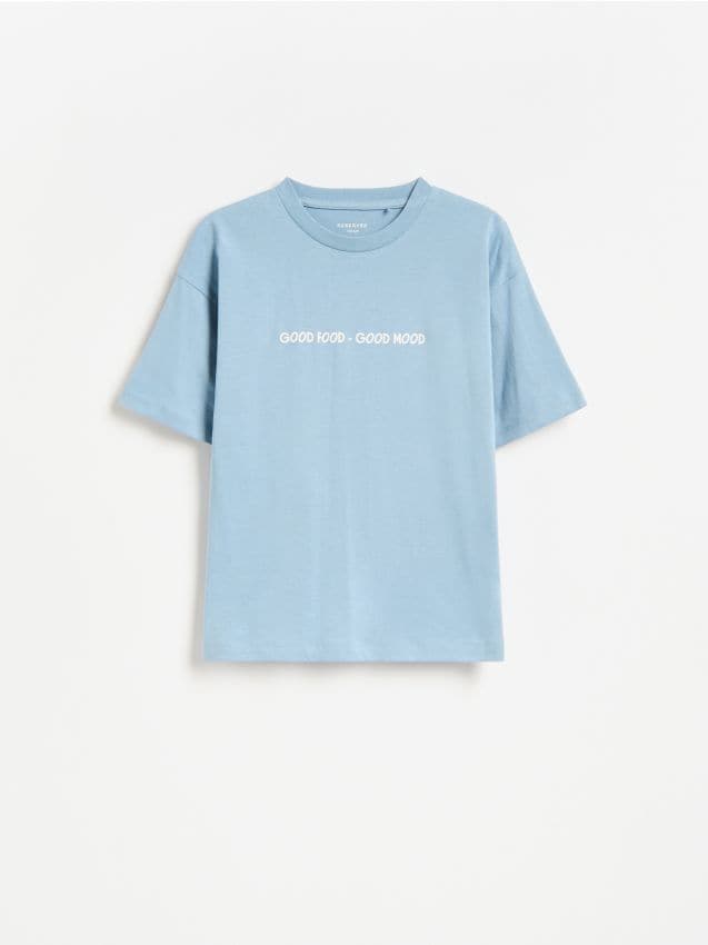 Reserved - T-shirt z nadrukiem - niebieski
