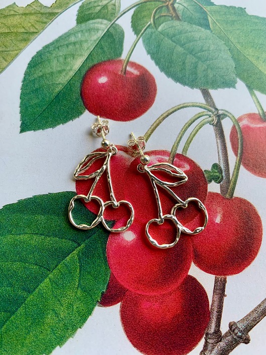 OSTATNIE SZTUKI- Cherry- kolczyki srebrne- Wiśnie- Strawberries & Cherries