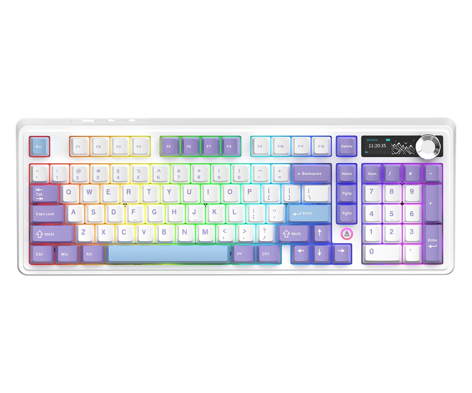 Ajazz AK980 V2 Gift Switch V2 Purple White Blue z ekranem AK980-V2-G-PWB