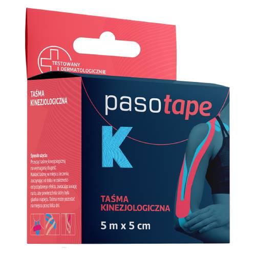 Pasotape Taśma kinezjologiczna 5 cm x 5 m niebieska, 1 szt. >> 0zł za wysyłkę przy zakupach od 59 zł 