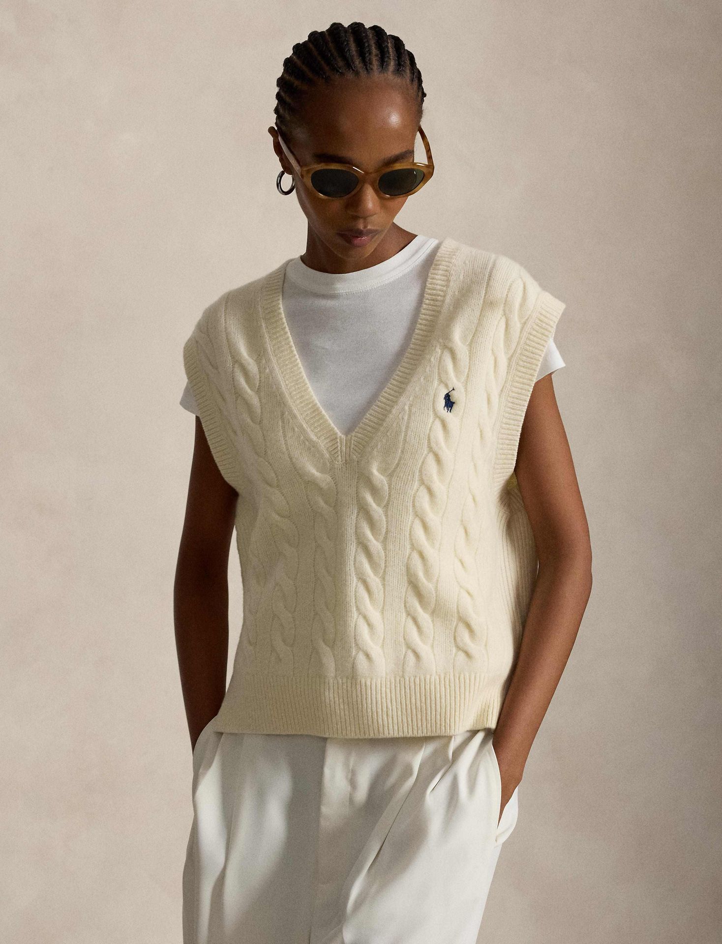 POLO RALPH LAUREN Wełniana kamizelka Loose fit z dodatkiem kaszmiru