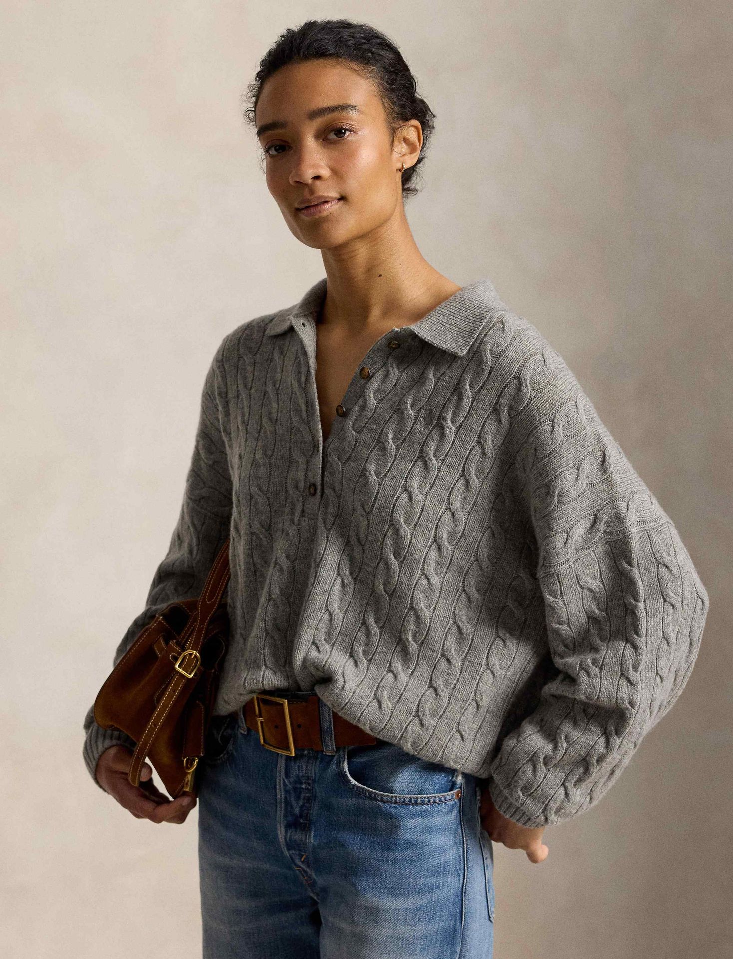POLO RALPH LAUREN Wełniany sweter Oversize fit z dodatkiem kaszmiru