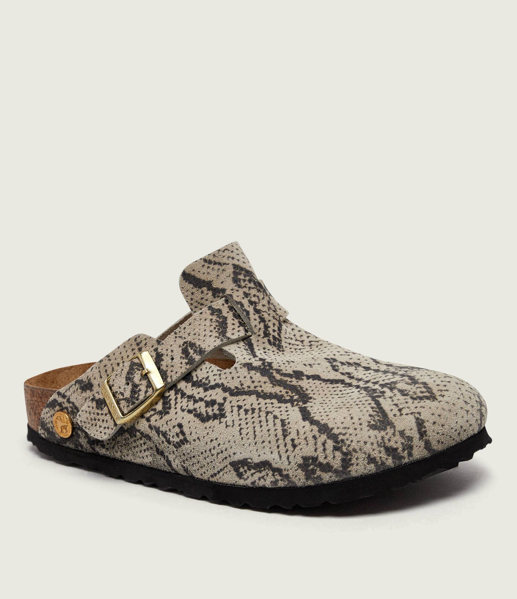 Birkenstock Mule Boston Rivet Logo zamsz narrow fit