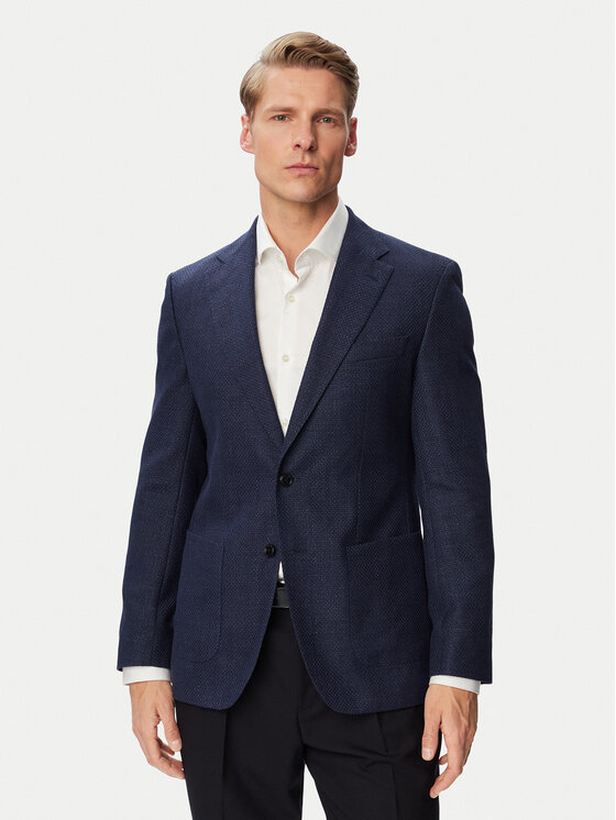 BOSS Marynarka H-Hutson-2PP-263 50567488 Granatowy Slim Fit