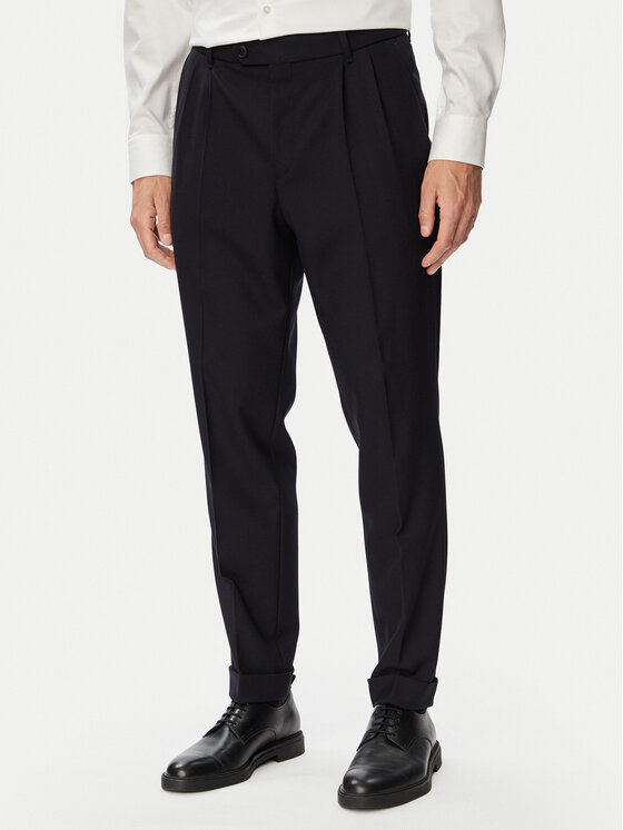 BOSS Spodnie materiałowe 50567532 Granatowy Regular Fit