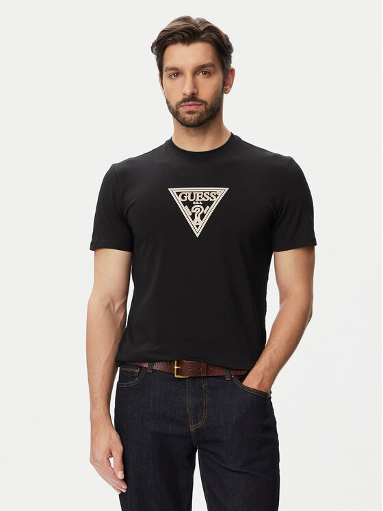 Guess T-Shirt M6YI40 K4226 Czarny Slim Fit